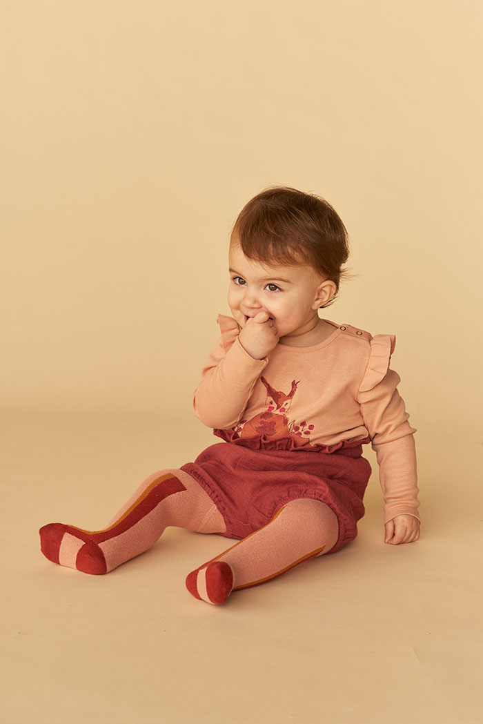 helder kaart album Soft Gallery x MP Denmark junior and baby Girl Tights rose down maillot roze  strepen - supersale - Minipop