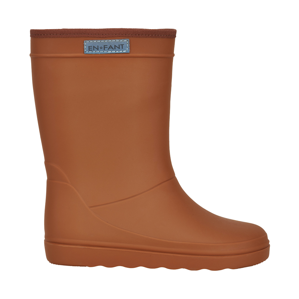 Wetenschap Nat Madison EnFant rubber rain boot solid leather brown laarzen regenlaarzen (zonder  voering) oranje-bruin - Minipop