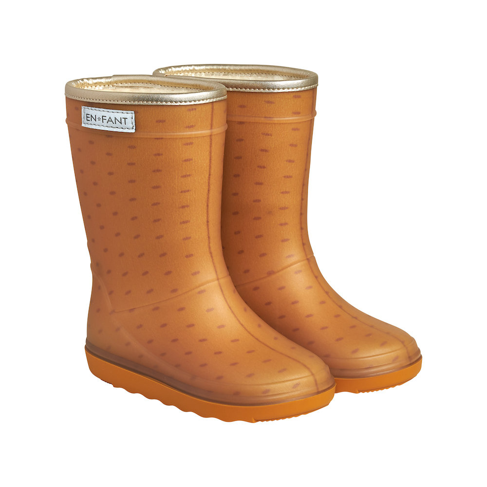Het apparaat Dicteren Afscheiden EnFant thermo boots print inca gold wol gevoerde laarzen regenlaarzen goud  met stipjes - Minipop