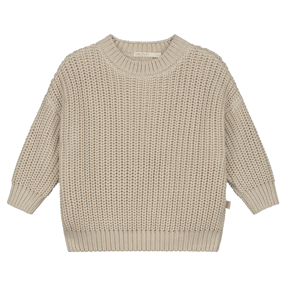 Onderzoek Referendum Aja Yuki chunky knitted sweater moon grof-gebreide trui creme beige - Minipop