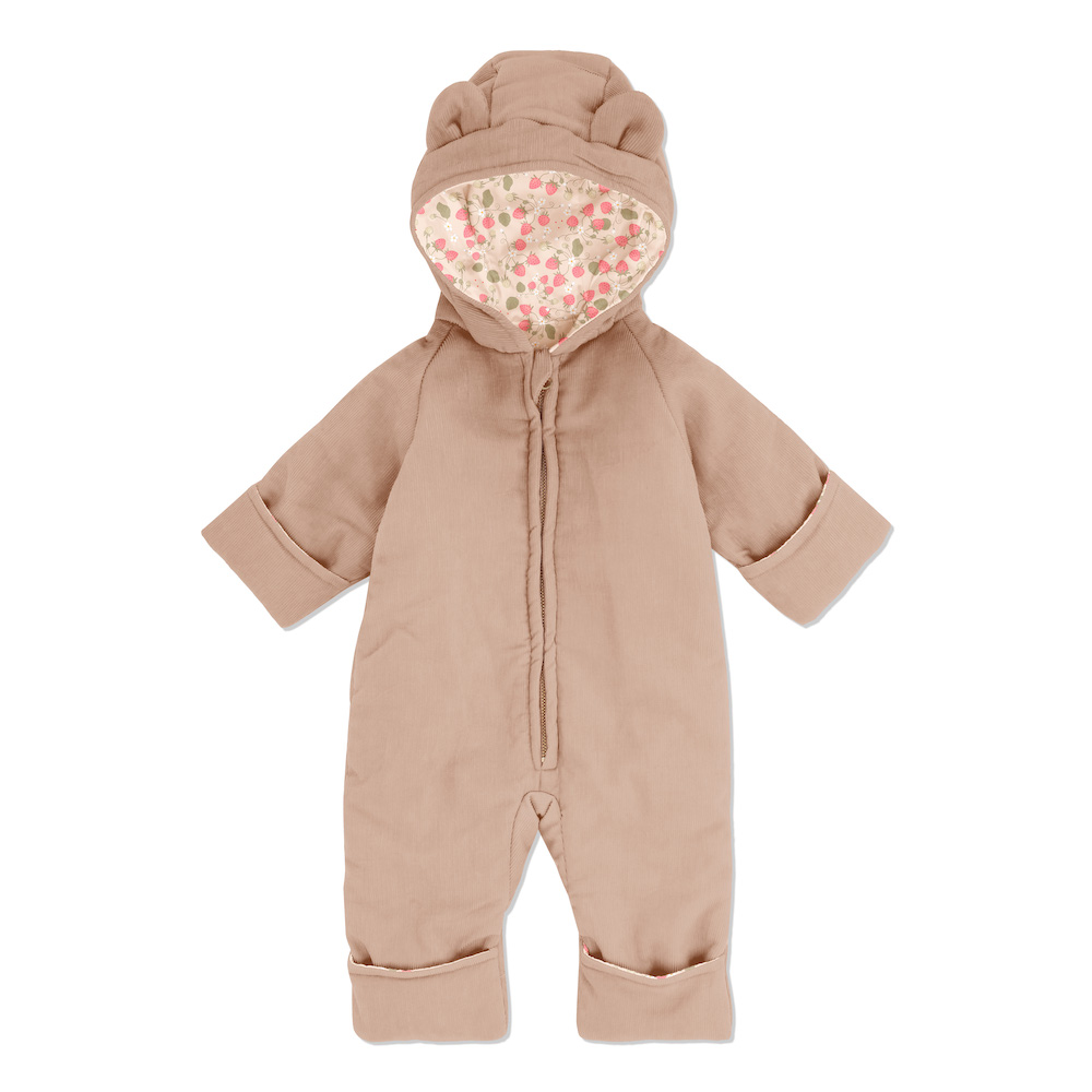 ziekenhuis Snel klap Konges Slojd Teddy suit maple sugar baby-pakje met oortjes en capuchon  onesie skipakje creme beige lichtroze - Minipop