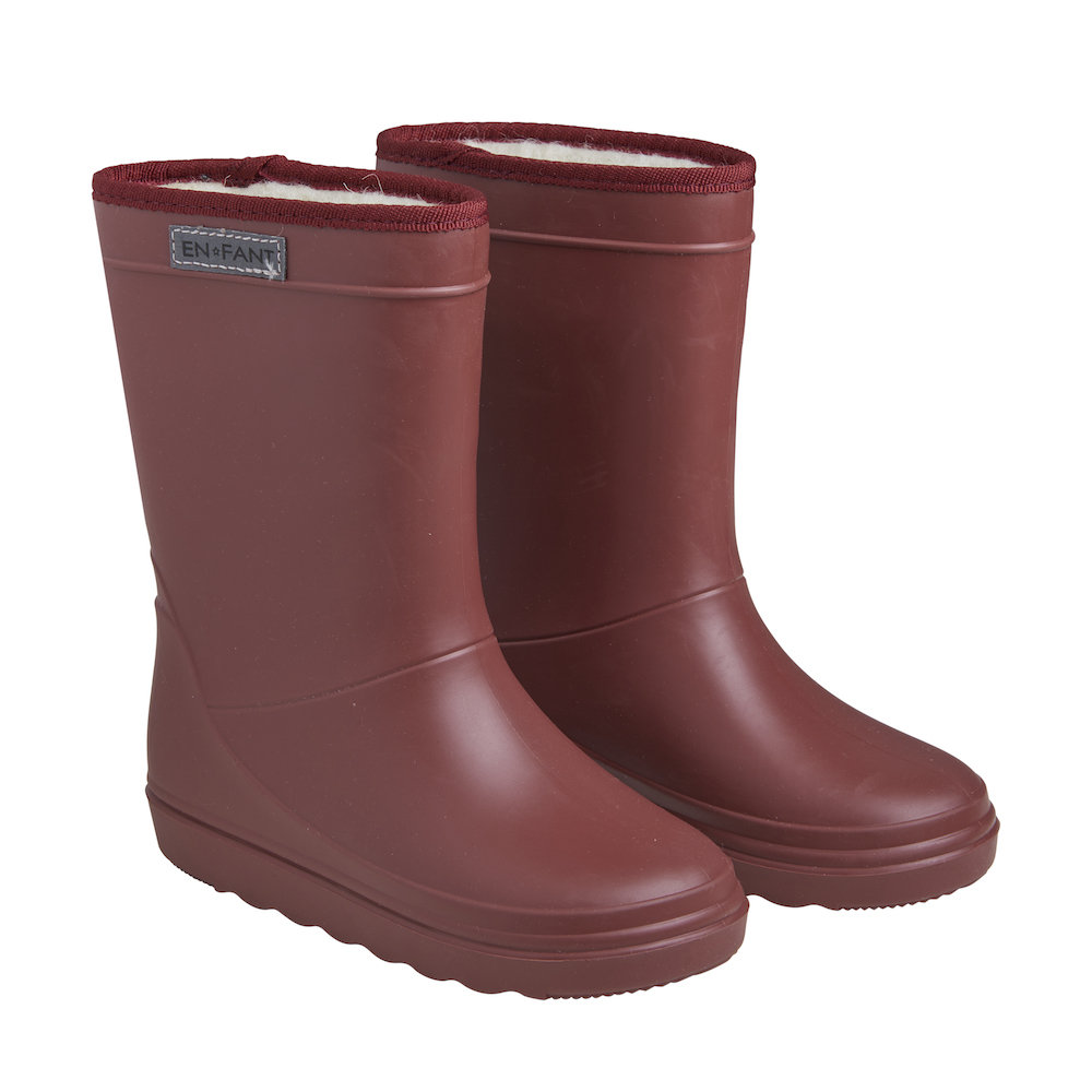 Ventileren Petulance Pas op EnFant thermo boots solid hot chocolate wol gevoerde laarzen regenlaarzen  bruin rood-bruin - Minipop