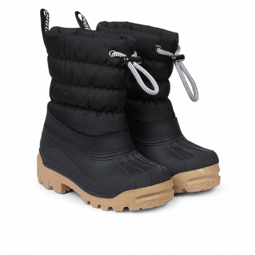 Meander Fascinerend plus Angulus thermo rainboot with wool lining black wol gevoerde laarzen  snowboots zwart - Minipop