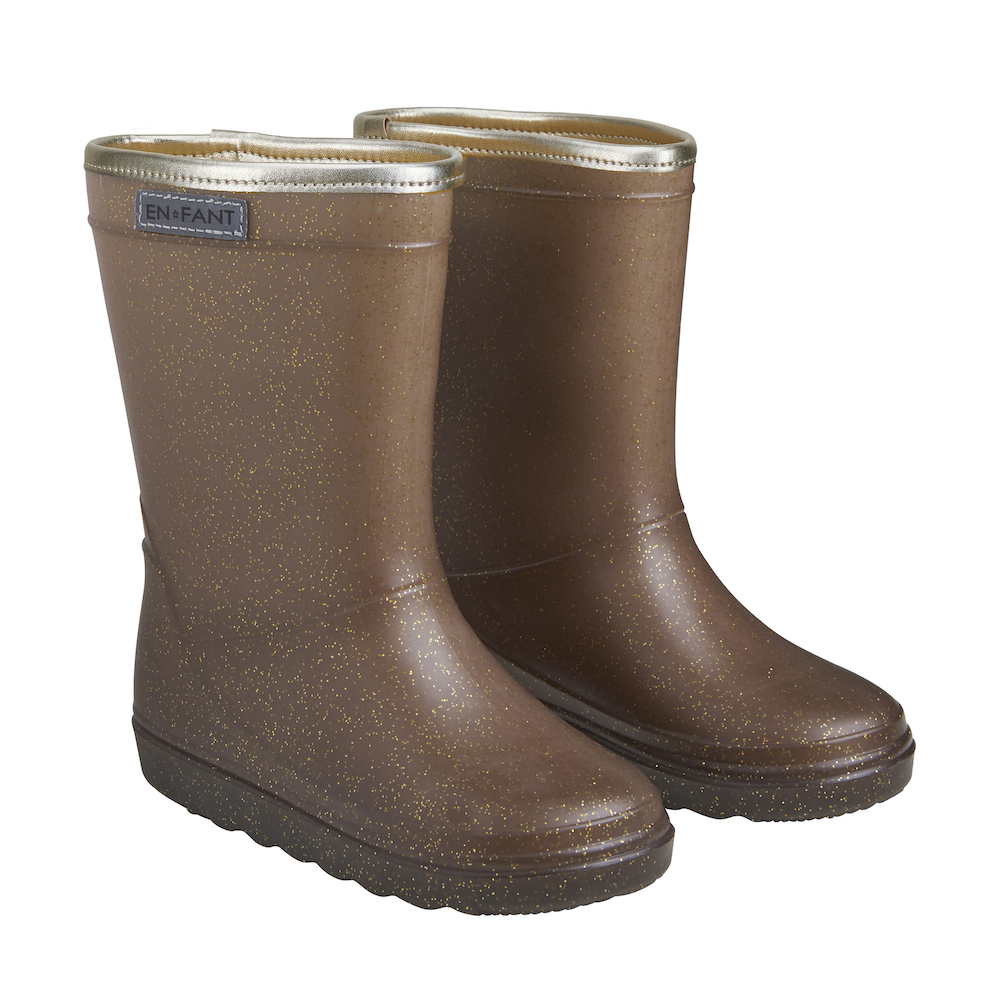 scheiden Kwelling Anders EnFant thermo boots glitter coffee bean wol gevoerde laarzen regenlaarzen  bruin donkerbruin met glitter (t/m maat 41) - Minipop